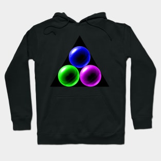 Triangle with Blue, Pink and Green Glass Balls Hoodie